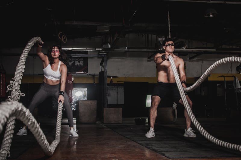 Man exercising with determination, representing discipline and self-control